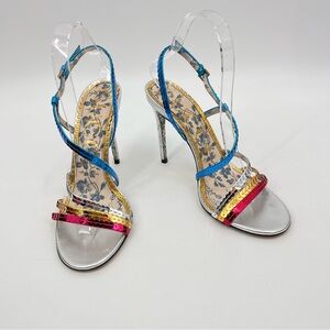 Gucci Haines 105 metallic sequin sandals 37.5